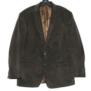 Vintage Chaps Corduroy Green Blazer 44R Elbow Patch Old Money Ivy League Grandpa